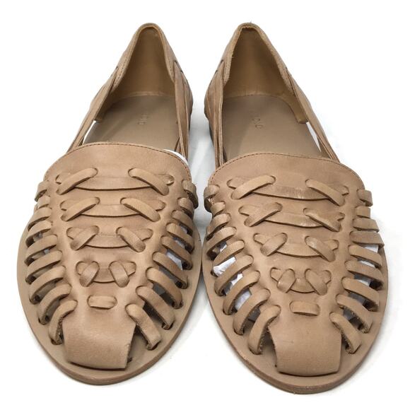 Nisolo Huarache Women's Size 11 Almond Tan Slip-on Comfort Woven Leather Sandals - Picture 4 of 7